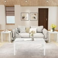 thumbnail image 4 of AWQM Faux Marble Coffee Table Set, Coffee and End Table Set of 3, White, 4 of 7