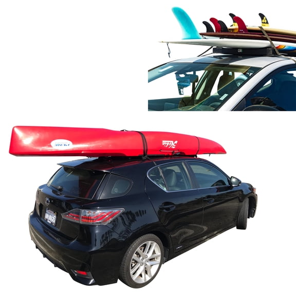 Universal SUP Surf Rack for Cars | Paddle Board Soft Rack for Surf Kayak and Paddleboards with Scratch Resistant Buckles (28")