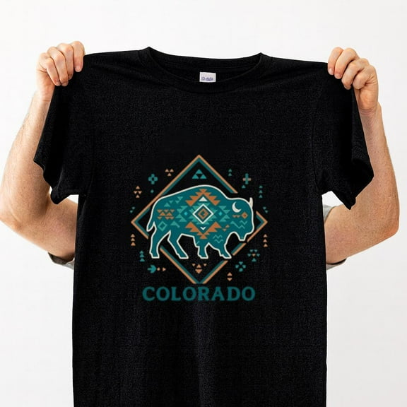 Colorado Buffalo Southwestern Tribal Art Football Unisex T-Shirt, up to size 5XL