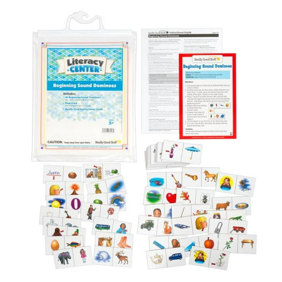 Really Good Stuff Beginning Sound Dominoes Literacy Center - 1 literacy center
