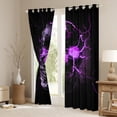 thumbnail image 3 of Castle Fairy Abstract Lightning Skull Blackout Curtains Set of 2 (52x84 Each) for Female Men Women,Black Purple Window Curtains,Gothic Style Curtains and Drapes,Microfiber Bedroom Decor, 3 of 6