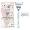 thumbnail image 2 of Gillette Venus for Pubic Hair and Skin, Women's Razor Handle + 2 Blade Refills, 2 of 12
