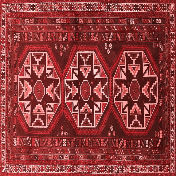 Ahgly Company Indoor Square Persian Red Traditional Area Rugs, 4' Square