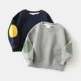 thumbnail image 4 of Sweatshirt For Boys Toddler Long Sleeve Shirt Kids Solid Thin Pullover Sweatshirt T-Shirt Toddler Baby Crewneck Long Sleeve Tshirts Tops Blouse 120/4-5 Years Navy, 4 of 4