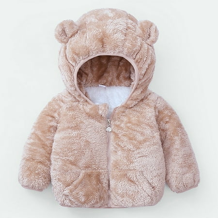 

RPVATI Toddler Baby Child Children Kids Fleece Hooded Coat Ears Zip Up Outerwear Long Sleeve Winter Warm Jacket 1Y-5Y