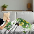 thumbnail image 3 of Letter Z Soft Flannel Fleece Throw Blanket, Fresh Summer Garden Flower Bed and Butterflies Colorful Wings Leaves, Cozy Plush for Indoor and Outdoor Use, 60" x 80", Green Multicolor, by Ambesonne, 3 of 5