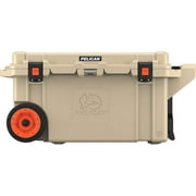 Pelican 80QT Elite Wheeled Cooler (Tan) | 58 Can Capacity with Ice | d for Life