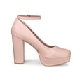 thumbnail image 3 of BLISSFUL STEP Women's Block Heel Pumps Platform Ankle Strap Round Toe Heel Pink 8, 3 of 7