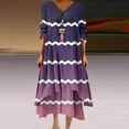 thumbnail image 2 of HAPIMO Women's Tea Length Loose Dress Pajamas Solid Color Elegant Casual Ruffle Long Sleeve Trendy V Neck Button Spring Pink XXXXXL, 2 of 5
