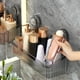 thumbnail image 5 of Estante de baño con gancho gris y ventosa potente, organizador de rack montado en la pared, 5 of 6
