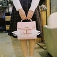 thumbnail image 2 of Bolso bandolera Kawaii para niñas, bonito bolso con cremallera y asa superior, bolso de moda para mujer, bolso de hombro, bolso cuadrado pequeño con alas de Ángel simples a la moda JAMW Sencillez, 2 of 5