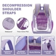 thumbnail image 5 of DAKIMOE Clear Backpack for School - 17 inch Large Heavy Duty Stadium Approved Clear Bookbag, See Through PVC Transparent Backpacks for Travel College Work, Purple, 5 of 8