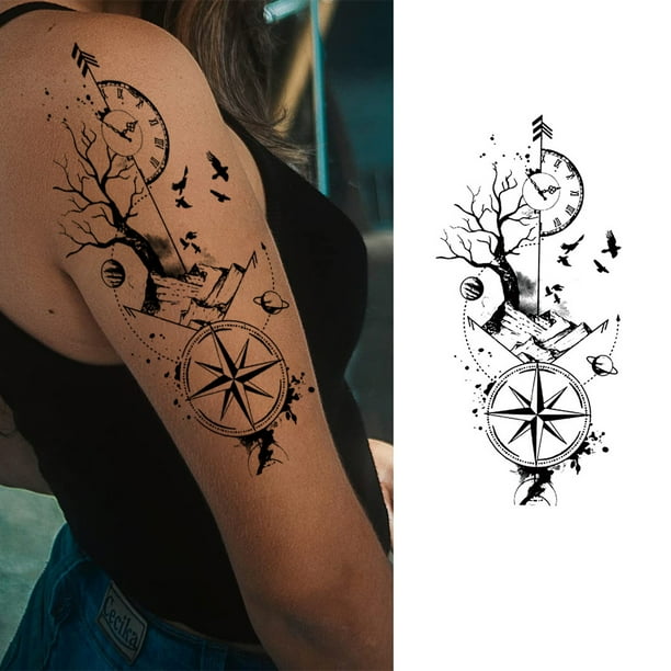 Etiquetas Engomadas Del Tatuaje 10 Uds tatuajes falsos moda fiesta suministro hombro tatuajes hombres mujeres para cuerpo espalda Ndcxsfigh Libre de BPA