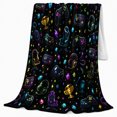 thumbnail image 2 of Game Controllers and Neon Headset Icons, Energetic Graphic Gaming Pattern for Gamers, Birthday Gift, Cozy Flannel Blanket for Game Room and Dorm, Colorful Home Decor, 2 of 9