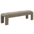 thumbnail image 4 of SAFAVIEH Couture Bellisima Solid Tufted Boucle Modern Bench, Brown, 4 of 6