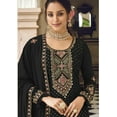 thumbnail image 3 of Indian Trouser Pant Dress Reception Wear Pakistani Designer Shalwar Kameez Suits ( Black, L - 42 ), 3 of 5