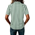 thumbnail image 7 of Garbnen Striped Polo Shirts for Women Raglan Collared Henley Women's Short Sleeve Shirts Color Block Casual Dressy Work Women's Golf Shirts Green XXXL, 7 of 7