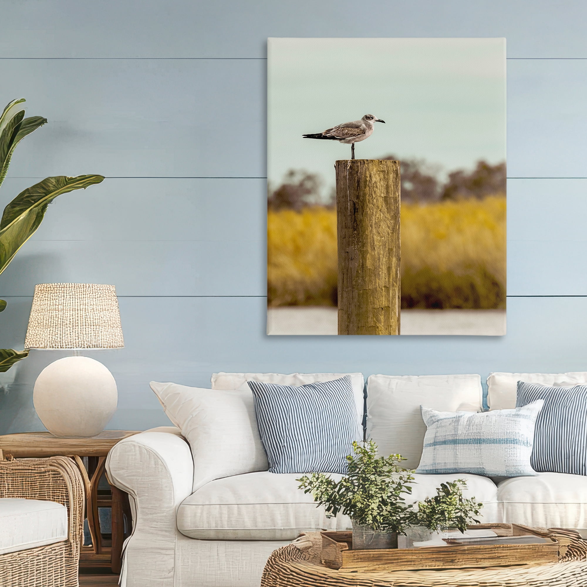 Stupell Industries Gull On Piling Canvas Wall Art, design by Christy Berry