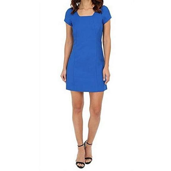 Adrianna Papell Women's Pique A-Line Dress, Royal, 14