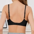 thumbnail image 3 of Ohufall Woman Fashion Bras Solid Color Round Neck Bra Without Steel Ring Fine Strap Wirefree Everyday Underwear, 3 of 6