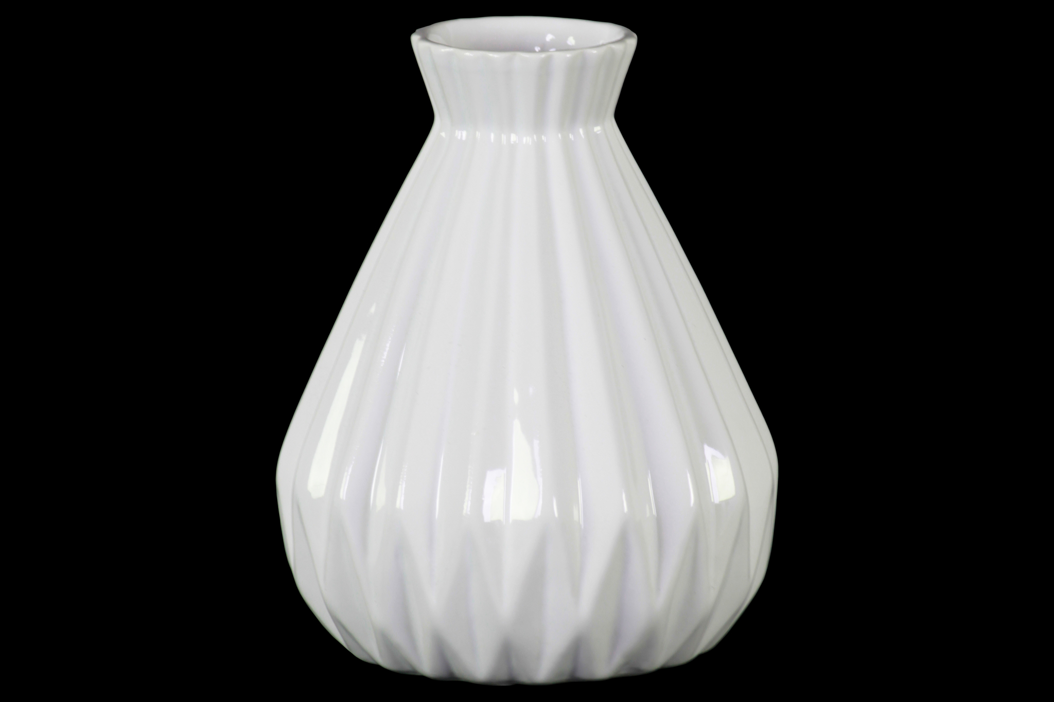 Urban Trends Collection Ceramic Vase Gloss Finish White