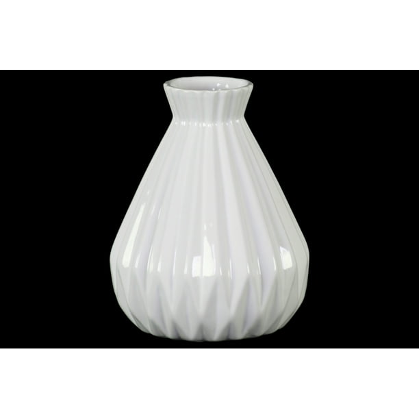 Urban Trends Collection Ceramic Vase Gloss Finish White