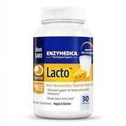 Enzymedica Lacto, Digestive Enzymes for Complete Dairy Digestion, Offers Fast-Acting Gas & Bloating Relief, Standard Packaging, 30 Count