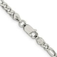 thumbnail image 3 of Sterling Silver 4mm Pave Flat Figaro Chain (16 X 4) Made In Italy qff100-16, 3 of 5