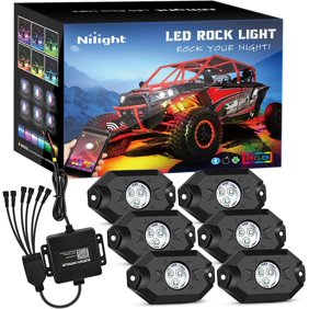 Nilight RGB LED Rock Lights Kit, 6 pods Underglow Multicolor Neon Light Pod with Bluetooth App Control Flashing Music Mode IP68 Exterior Wheel Well Light for Truck ATV UTV RZR SUV