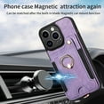 thumbnail image 5 of ELEHOLD for iPhone 12 Pro Max Case with Ring Holder, iPhone 12 Pro Max Wallet Case with RFID Blocking Card Holder Wristlet Strap, Magnetic Button Flip Folio Kickstand Shockproof Phone Cover,Purple, 5 of 10