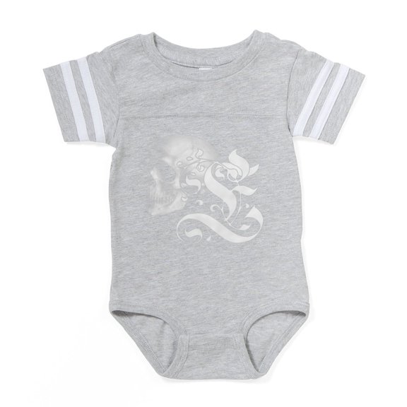 CafePress - Gothic Skull Initial E - Cute Infant Baby Football Bodysuit