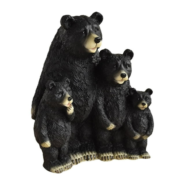 Estatua de oso negro, figura decorativa, coleccionable, adorno creativo de escritorio para Estilo A