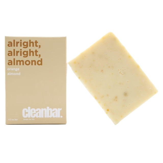 Jabón en barra natural Cleanbar - Alright Alright Almond - Jabón en barra exfoliante de almendra y naranja