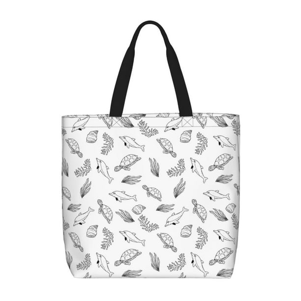 Fotbe Sea Turtle Bolsa Tote con Estampado para Mujer, Bolsos con Cremallera, Bolsa de Hombro Casual de Gran Capacidad con Bolsillos Internos