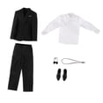 thumbnail image 1 of Ropa de figura masculina a escala 1/6 Hugo traje completo negro, 1 of 9