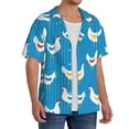 thumbnail image 2 of Gukieu Cartoon Chicken Print Men's Short-sleeved Shirts, Button-down Pocket Shirts, T-shirts, Beach Vacation Travel Summer Clothing-X-Large, 2 of 5