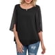 thumbnail image 1 of Blusa de gasa de media manga para mujer, blusa de cuello redondo para mujer, blusa de gasa de media manga informal, blusa de gasa de media manga de apariencia llamativa, 1 of 5