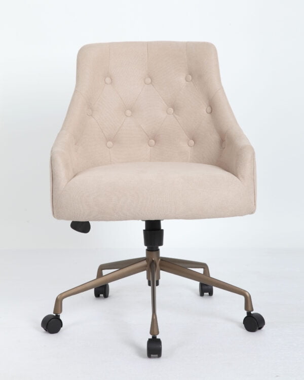 Boss Desk ChairBeige w/Rustic Bronze Base