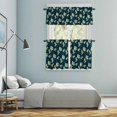 thumbnail image 6 of Green Hummingbird Kitchen Curtains Valances and Tiers Set of 3 Summer Animal Garden Flower Leaf Navy Blue Tier Curtains and Valance with Rod Pocket for Small Windows, 27.5"x36", 6 of 9