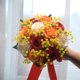 thumbnail image 5 of Nvzi Ramos de boda para novia - Ramos de novia para novia - Flores artificiales de seda azul champán rosa para boda, iglesia, hogar, propuesta, decoración, 5 of 5