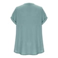 thumbnail image 4 of Luvior Women’s Summer Waffle Knit Short Sleeve Pocket T-Shirt – Textured Crew Neck Solid Breathable Top, Casual Everyday Basic Tee with Front Pocket, 4 of 6