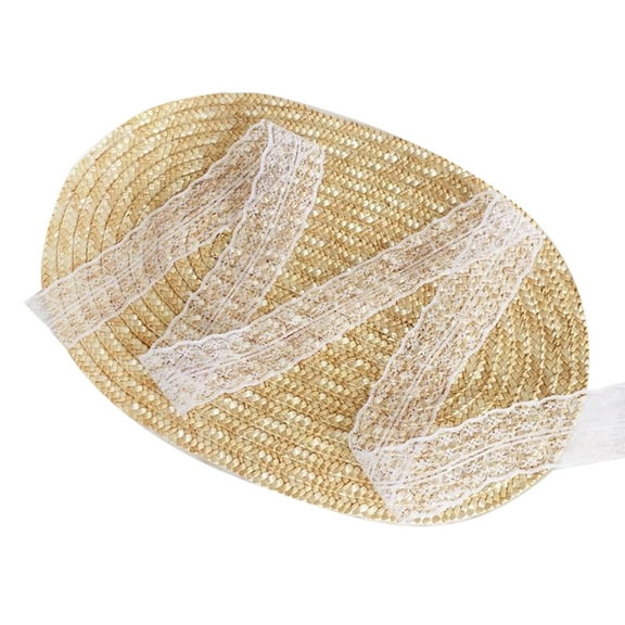 Handmade Women 1800s Victorian Wedding Tea Party Bonnet Hat Vintage Flower Beach for Sun Cap Straw Weaving Hats