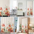 thumbnail image 6 of Red Flowers Daisy Fabric Shower Curtain Leaves Plant Beige Washable Shower Curtains for Bathroom, Waterproof Bath Curtain with Hooks Home Decor 36x72in, 6 of 8