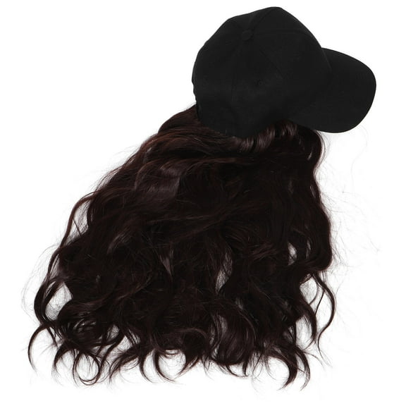 SWETRACE Wigs With Hats 1Pcs Baseball Cap With Hair Attached Dark Brown For Outdoor Activities