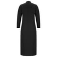 thumbnail image 6 of Fesfesfes Clearance Women Casual Dress Sexy V-Neck Solid Spring Button Long Sleeve Pockets Long Dress, 6 of 9
