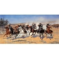 thumbnail image 2 of Remington, Frederic 18x11 White Modern Wood Framed Museum Art Print Titled - A Dash for the Timber, 2 of 4