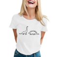 thumbnail image 2 of T Shirts for Women Short Sleeve Crewneck Casual Cute Dinosaur Graphic Tees Funny Dino Shirt Summer Tops, 2 of 5