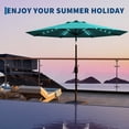 thumbnail image 3 of 9 FT Solar LED Patio Umbrella, 32 Lights Crank Tilt UPF 50 Plus Waterproof Table Canopy, 8 Ribs for Garden Deck Pool Backyard, Yellow Green Blue Orange Beige Gray Red Navy, 3 of 7