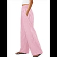 thumbnail image 3 of Pantalones Palazzo de Cuadros para Mujer, Pantalones de Pijama de Cintura Alta y Pierna , Pantalones Casuales Bonitos con Bolsillos Rosa M, 3 of 7