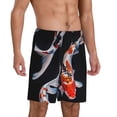 thumbnail image 2 of Fuzoiu Tricolor Koi Fish Trio Print Pajama Shorts for Men, Men's Pajama Bottoms,Mens Lounge Sleepwear,Pajama Pants with Pocket-Medium, 2 of 6